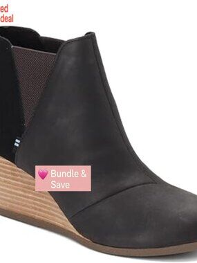 Womens Ankle Bootie Wedge Heel Leather Suede Pull On Casual Shoes